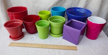 Mixed Lot Of Colorful Pots