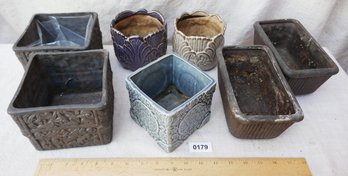 Mixed Lot Of Embossed Pots
