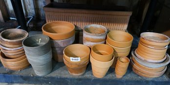Mixed Lot Of Small Terra Cotta Pots And 2 Planters