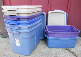 Set Of 8 Rubbermaid Roughneck Storage Containers