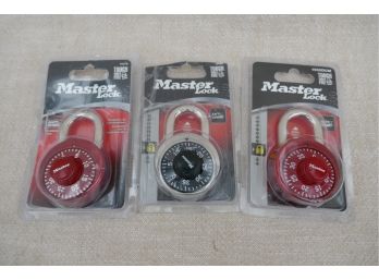 Set Of 3 Master Spin Combo Locks - New