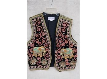 Embroidered And Embellished Elephant Vest