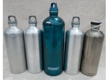 5 Empty Vintage Sigg Fuel Bottles