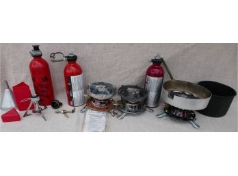 Mixed Lot Camp Stoves And Bottles For Parts Or Repair