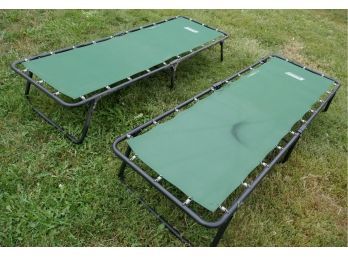 Set Of  Coleman Folding Cots With Pads