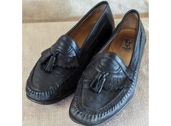 San Remo Italy Black Tassel Loafers