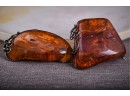 Two Large Amber Pins (123)
