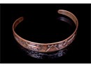 Copper By Bell Cuff Bracelet With Fred Harvey Era Stamp Pattern (6)