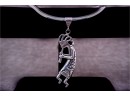 Sterling Silver Torque Collar Necklace With Kokopelli Pendant (63)