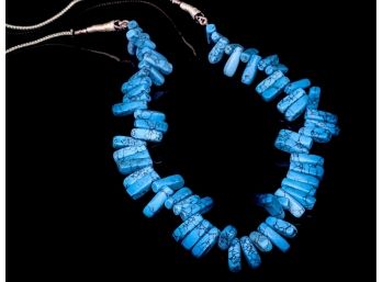 Turquoise Blue Bead Collar Necklace (53)