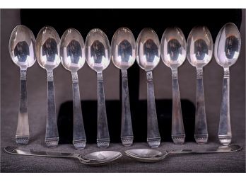 Italian 800 Silver Demitasse Spoons Set Of  11 (109)