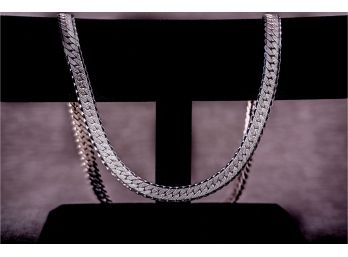 Heavy Herringbone Chain Sterling Silver Necklace  (81)