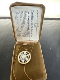 Lenox Porcelain Gold Filled Snowflake Pendant