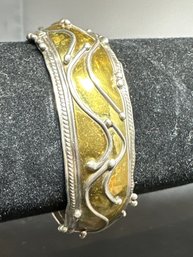 Artist Made Sterling And Brass Cuff Bracelet