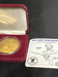 NRA Medal 24k Gold Plate Colt Peacemaker