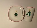 Christmas Latte Mug And Plate Set