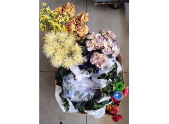 Box Of Fake Flowers