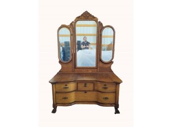 Antique Dresser W/Beveled Mirrors