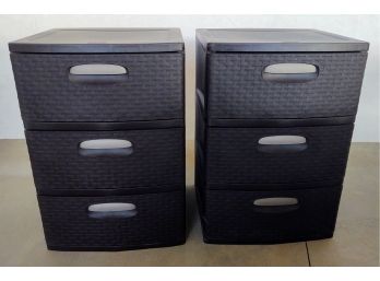 2 Sterilite Stackable 3 Drawer Cabinets