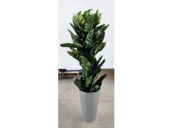Large Fake Plant W/Tin Pot