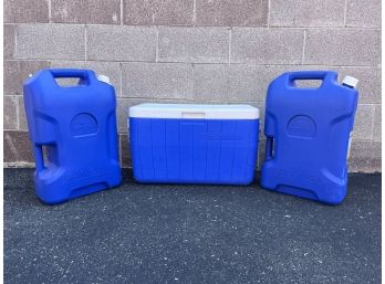 Coleman Cooler And 2 Igloo6 Gallon Water Jugs