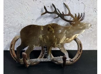 Metal Elk/Horseshoe Rack