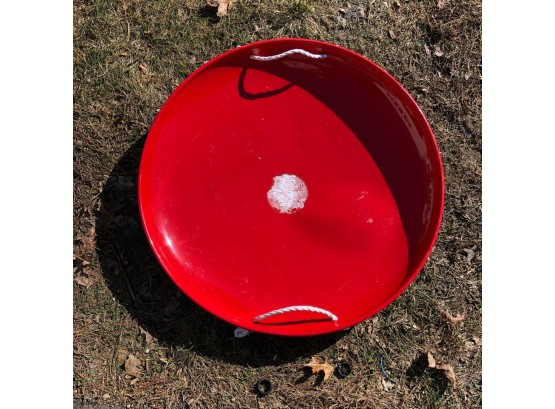 Red Metal Saucer Sled