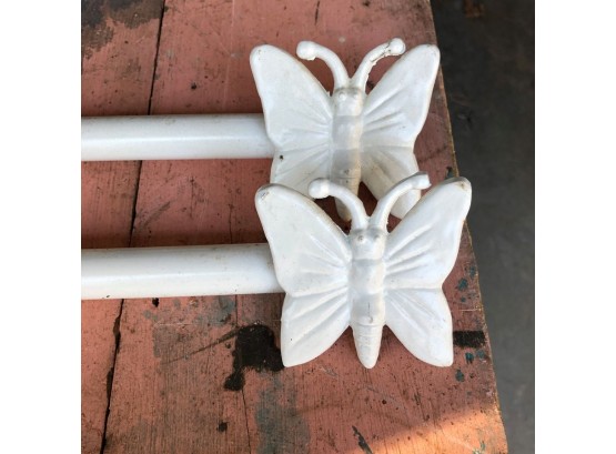 Off-White Butterfly Curtain Rod Pair