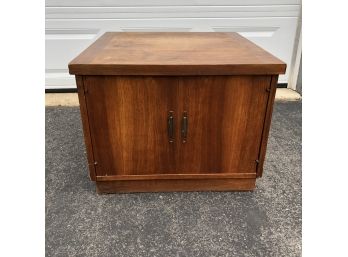 Mid-Century Lane Table With Cabinet Storage