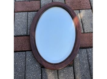 Vintage Oval Mirror With Beaded Trim