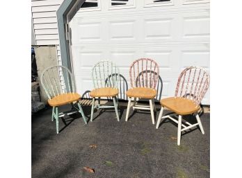 Set Of 4 Spindle Back Dining Chairs