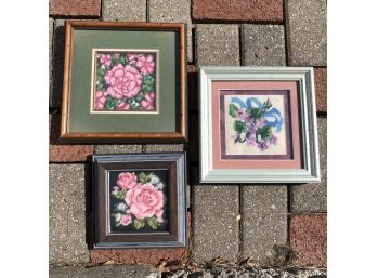 Set Of 3 Framed Needlepoint Pieces