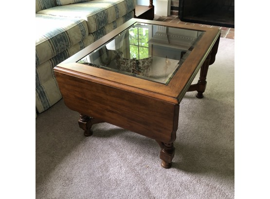 Drop Leaf Coffee Table With Glass Top