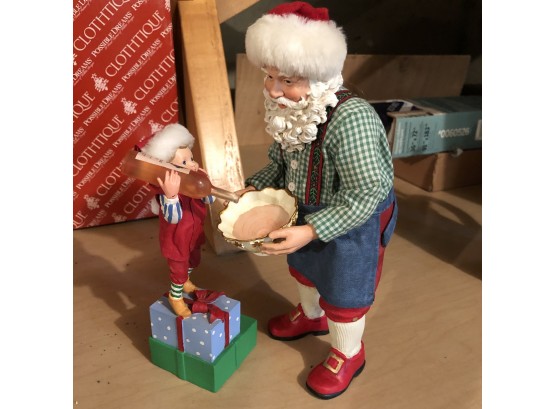 Clothtique Possible Dreams Santa And Elf With Punch Bowl