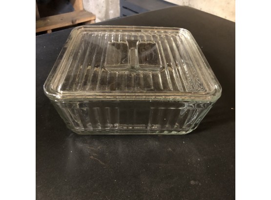 Vintage Anchor Hocking Ribbed Rectangular Dish With Lid