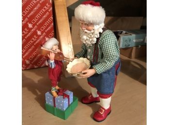 Clothtique Possible Dreams Santa And Elf With Punch Bowl