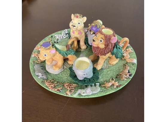Miniature Animal Tea Set Figures