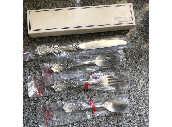Towle Sterling Beaded Antique Silverware Set (2 Boxes)