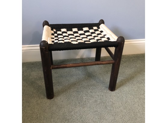 Woven Checkered Footstool