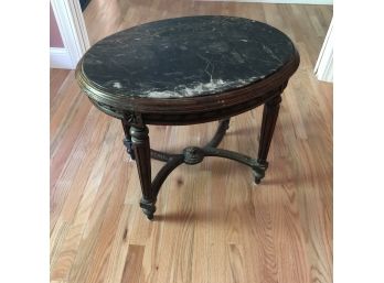 Vintage Marble Top Oval Table