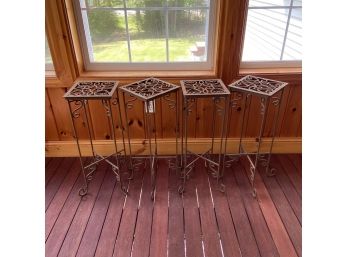 Set Of 4 Wrought Iron Stands