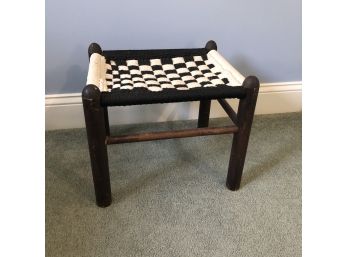 Woven Checkered Footstool