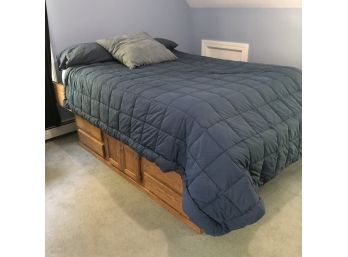 Platform Bed With Drawer Storage And LL Bean Comforter