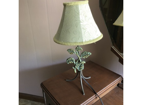 Table Lamp With Metal Leaf Base