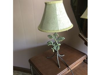 Table Lamp With Metal Leaf Base