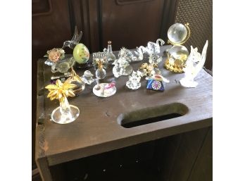 Miniature Glass Collectibles Lot With Swarovski Pieces