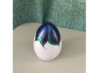 Art Glass Paperweight Egg Signed And Numbered