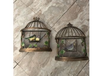 Bird Cage Wall Decor - Set Of Two