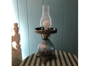 Glass Hurricane Table Lamp