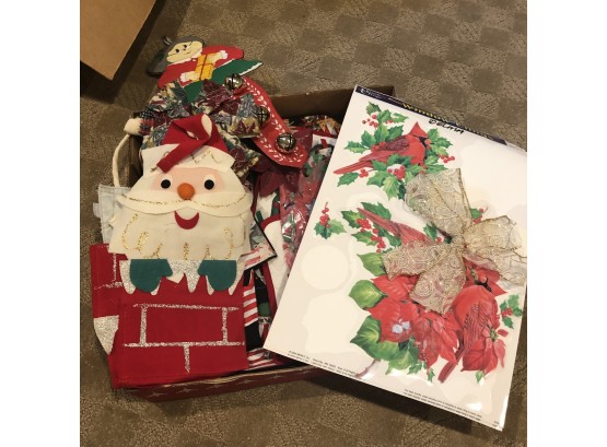 Christmas Box Lot With Window Clings